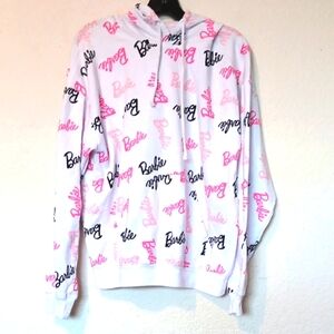 Barbie White and Pink Logo Sweater